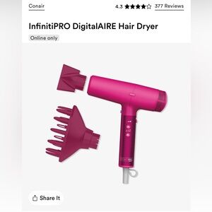 Conair InfinitiPRO DigitialAIRE Pink Hair Dryer